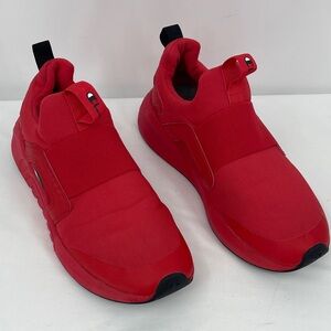 Champion Men's Slip-On Sneakers in Red with Black Pull Tabs SIZE 10.5